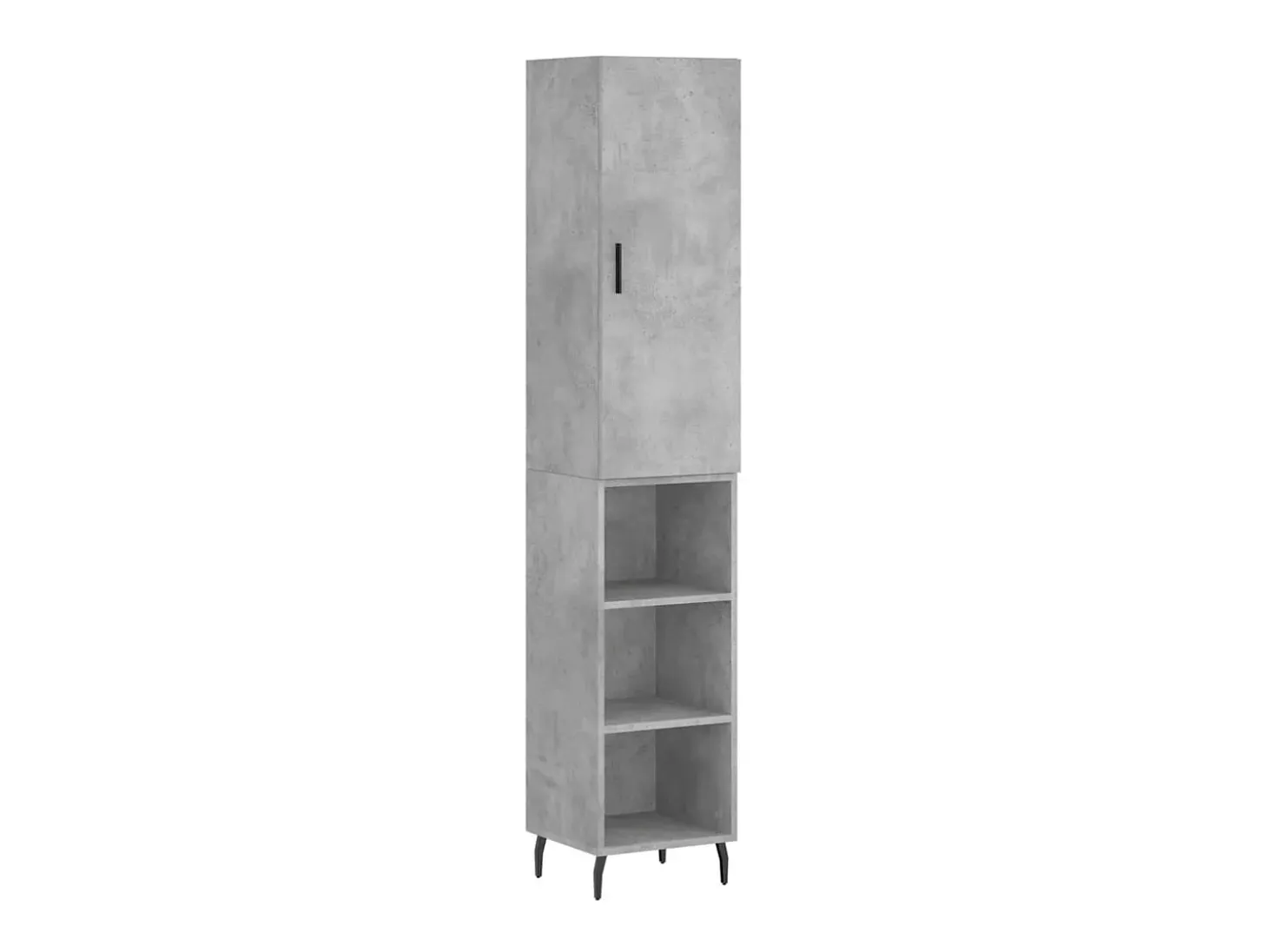 Aparador alto Gris hormigón 34,5x34x180 cm Madera de ingeniería