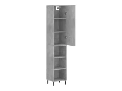 Aparador alto Gris hormigón 34,5x34x180 cm Madera de ingeniería