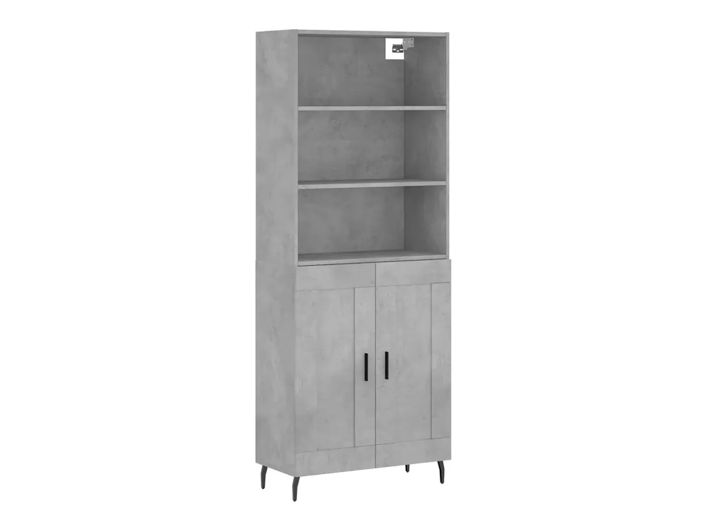 Aparador alto Gris hormigón 69,5x34x180 cm Madera de ingeniería