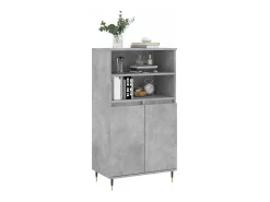 Aparador alto Gris hormigón 60x36x110 cm Madera de ingeniería