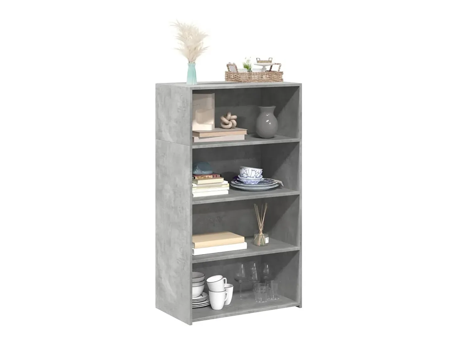 Aparador alto gris hormigón 70x41x124 cm madera de ingeniería