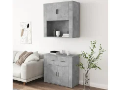 Aparador alto Gris hormigón Madera de ingeniería