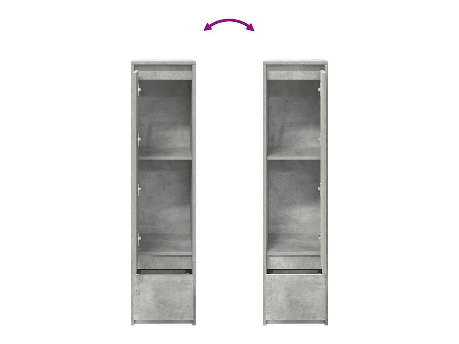 Aparador alto gris hormigón 29,5x34x119,5 cm madera ingeniería