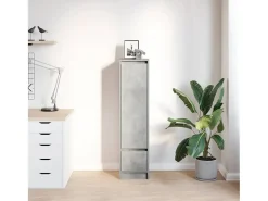 Aparador alto gris hormigón 29,5x34x119,5 cm madera ingeniería