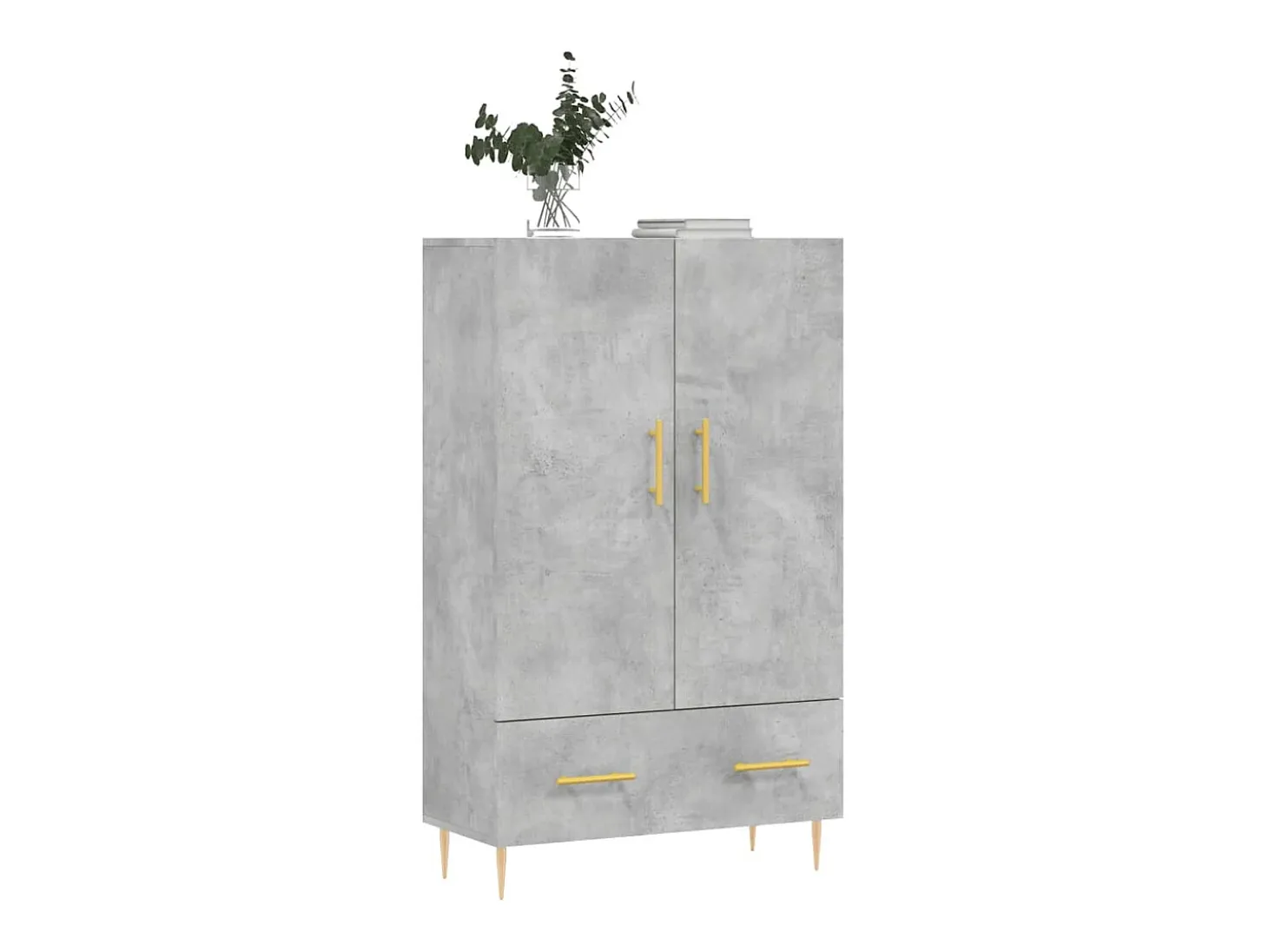 Aparador alto gris hormigón 69,5x31x115 cm madera de ingeniería