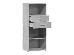 Aparador alto gris hormigón 50x42,5x124 cm madera de ingeniería