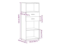 Aparador alto gris hormigón 50x42,5x124 cm madera de ingeniería