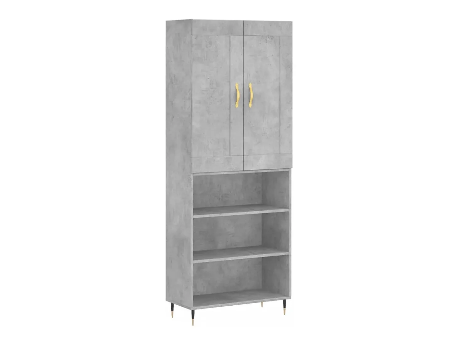 Aparador alto Gris hormigón 69,5x34x180 cm Madera de ingeniería