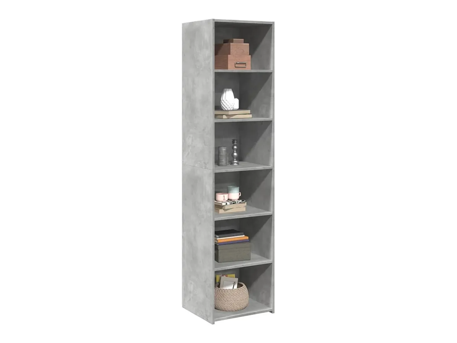 Aparador alto gris hormigón 45x41x185 cm madera de ingeniería