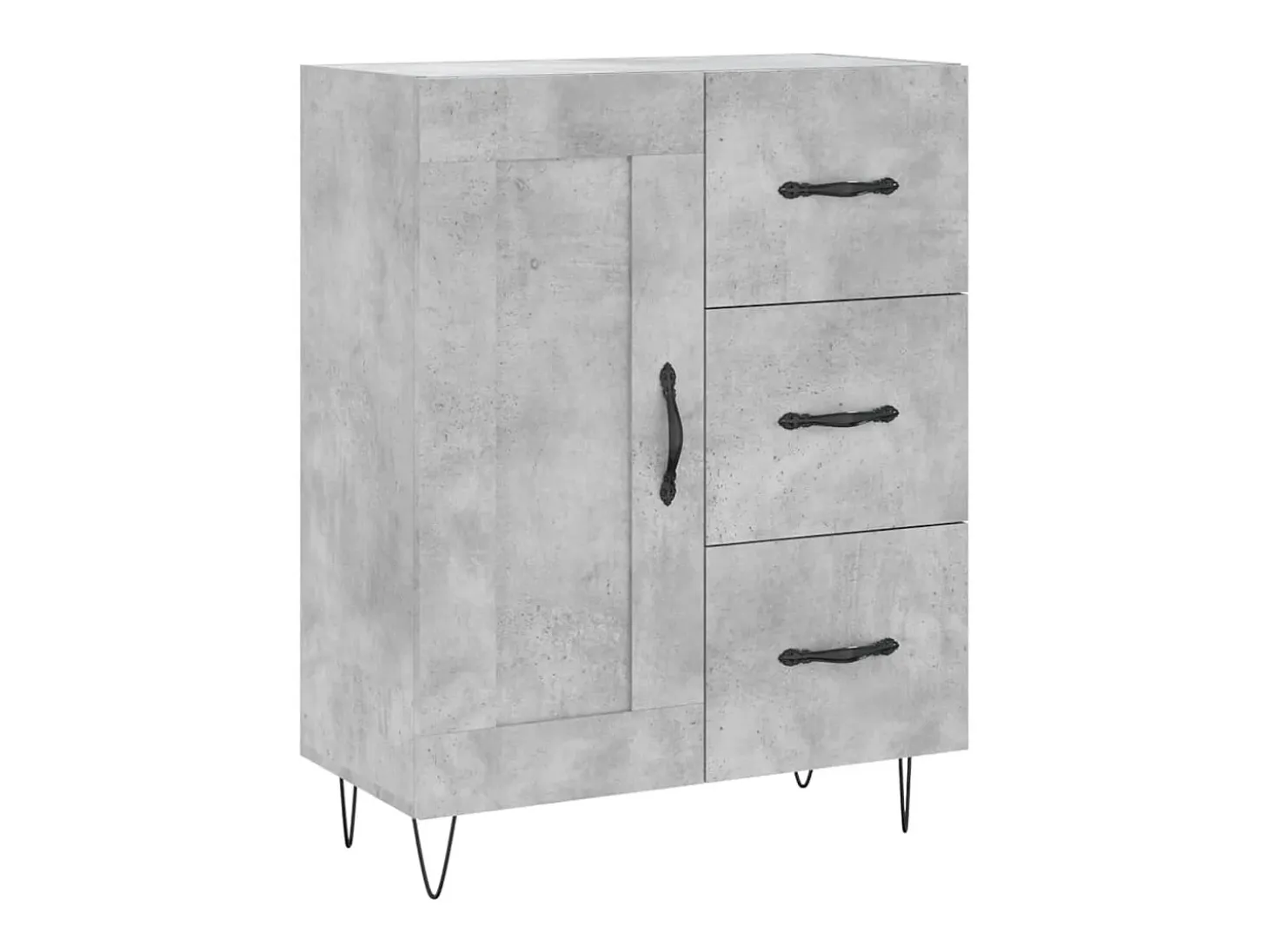 Aparador alto Gris hormigón 69,5x34x180 cm Madera de ingeniería