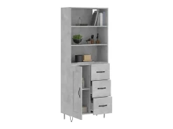 Aparador alto Gris hormigón 69,5x34x180 cm Madera de ingeniería