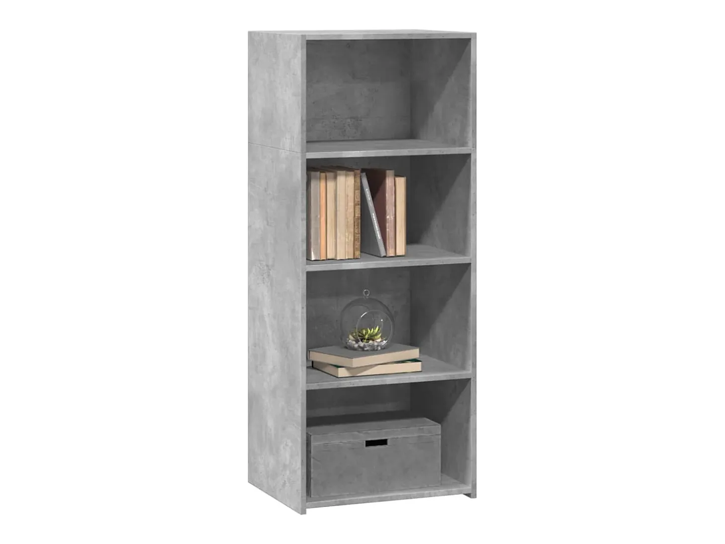 Aparador alto gris hormigón 50x41x124 cm madera de ingeniería