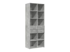 Aparador alto gris hormigón 70x42,5x185 cm madera de ingeniería