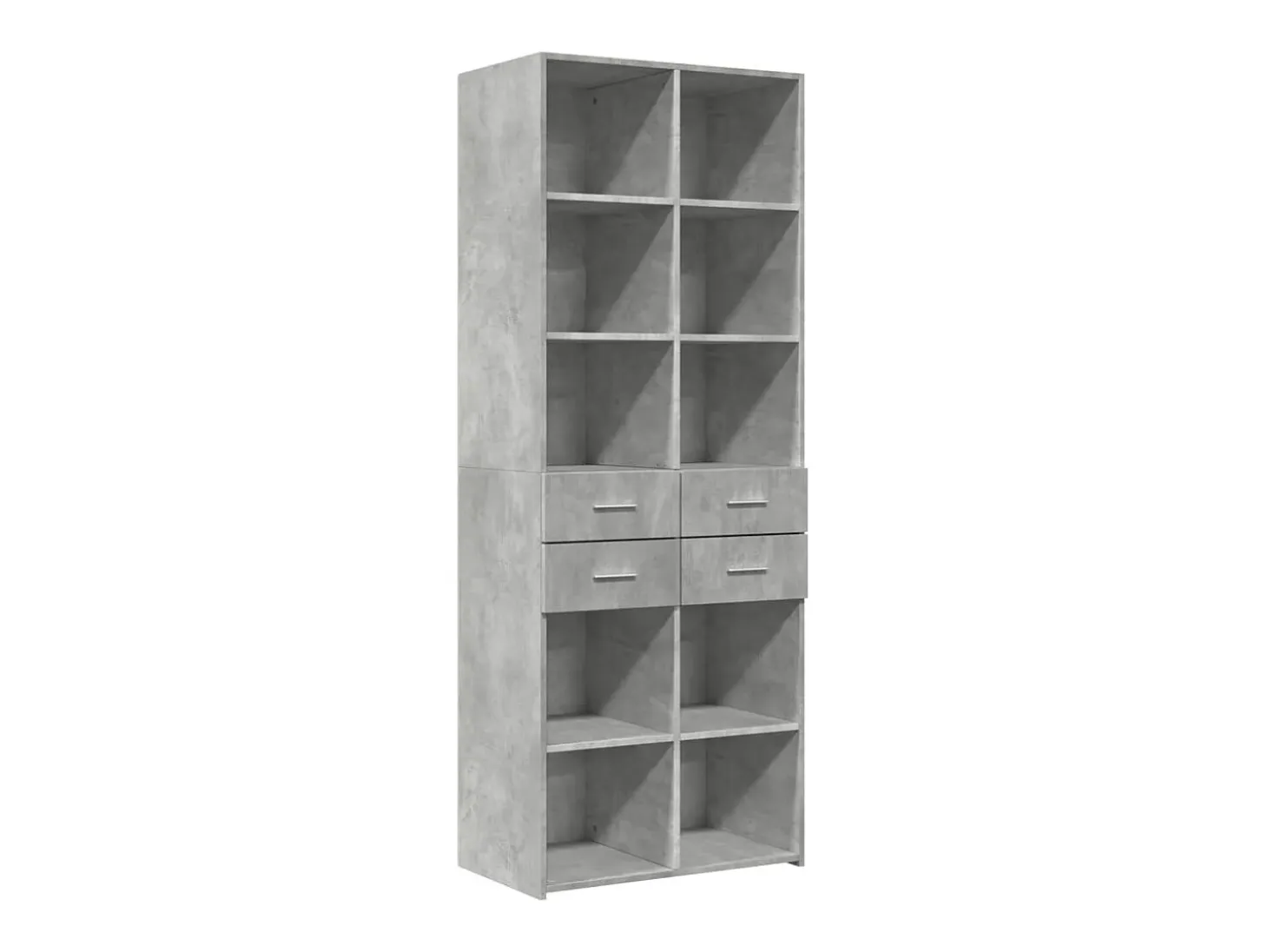 Aparador alto gris hormigón 70x42,5x185 cm madera de ingeniería