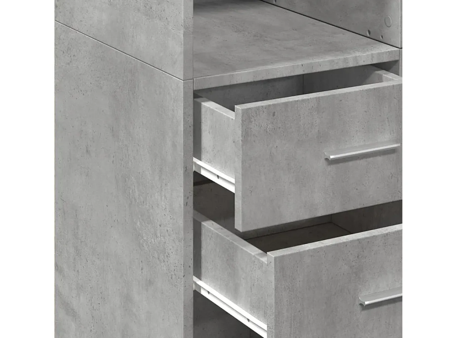 Aparador alto gris hormigón 70x42,5x185 cm madera de ingeniería