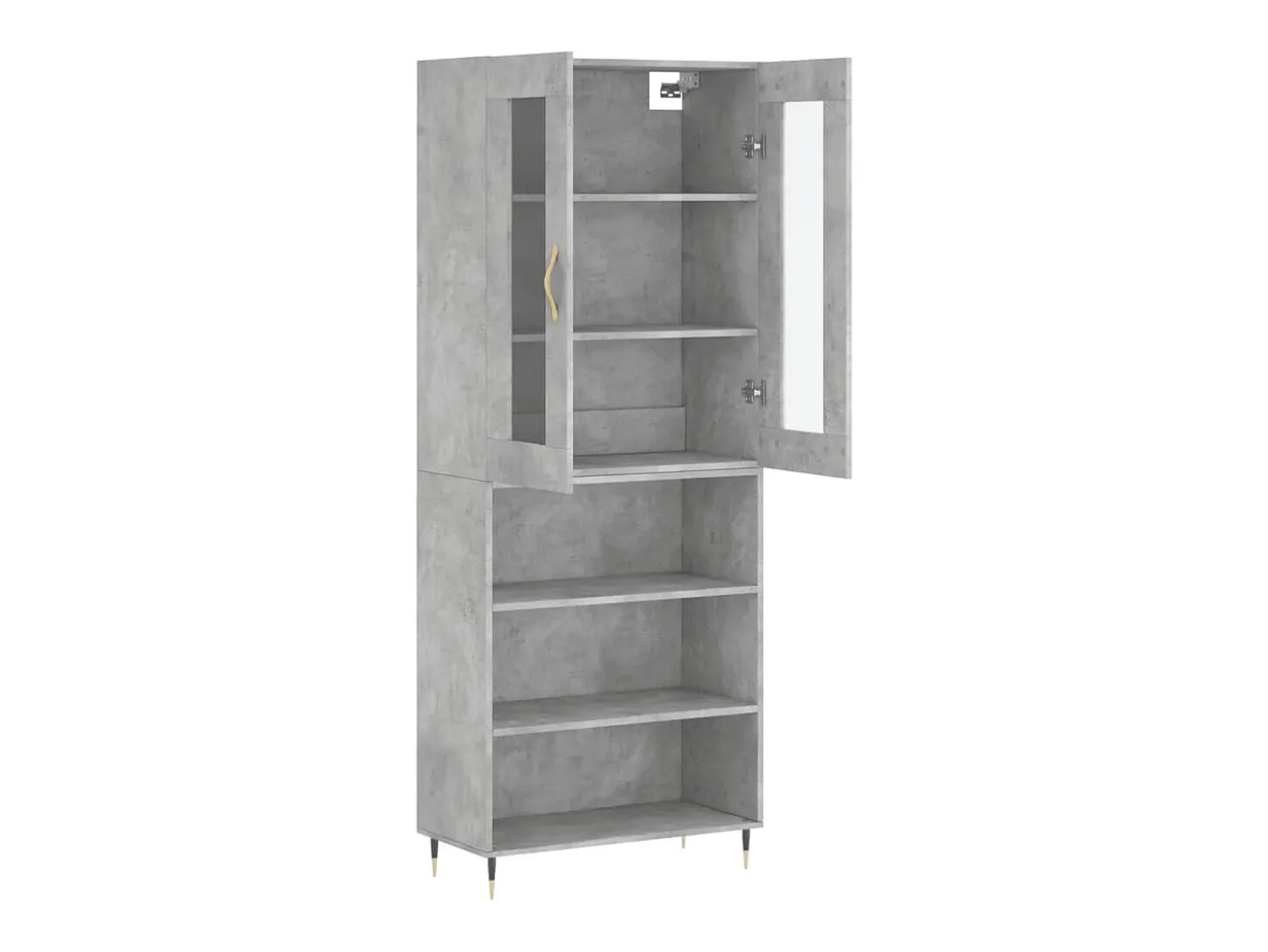 Aparador alto Gris hormigón 69,5x34x180 cm Madera de ingeniería