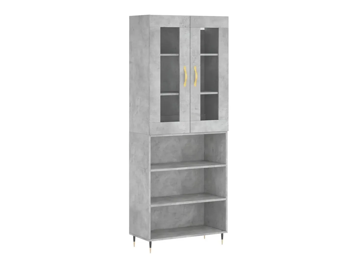 Aparador alto Gris hormigón 69,5x34x180 cm Madera de ingeniería