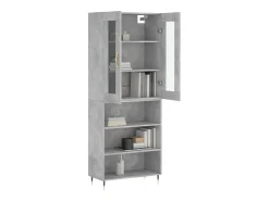 Aparador alto Gris hormigón 69,5x34x180 cm Madera de ingeniería
