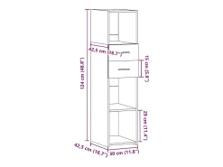 Aparador alto gris hormigón 30x42,5x124 cm madera de ingeniería