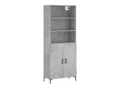 Aparador alto Gris hormigón 69,5x34x180 cm Madera de ingeniería