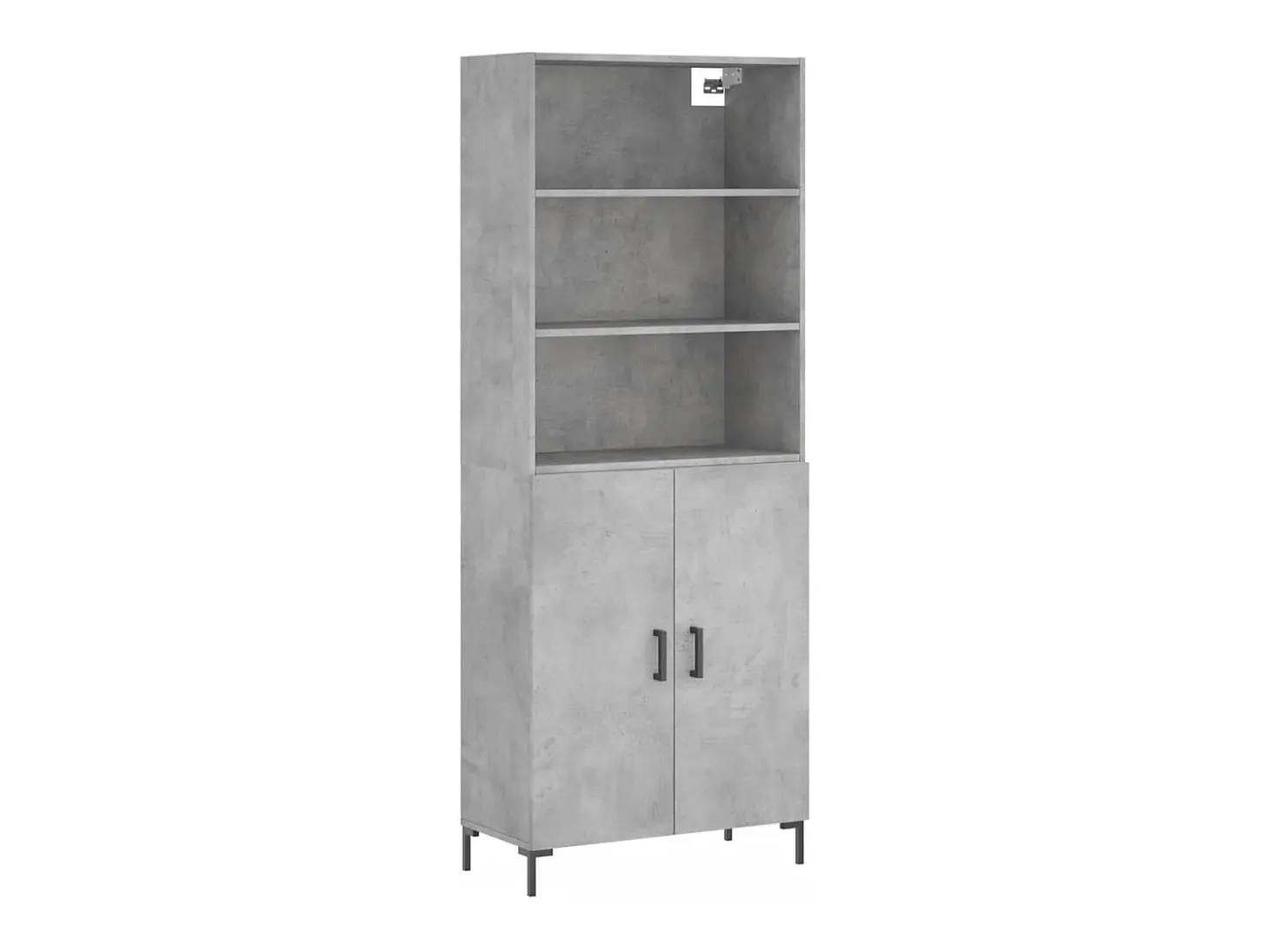 Aparador alto Gris hormigón 69,5x34x180 cm Madera de ingeniería