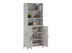 Aparador alto Gris hormigón 69,5x34x180 cm Madera de ingeniería
