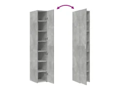 Aparador alto gris hormigón 30x42,5x185 cm madera de ingeniería