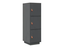 Aparador alto Gris 34x40x108,5 cm Madera maciza de pino