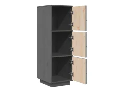 Aparador alto Gris 34x40x108,5 cm Madera maciza de pino