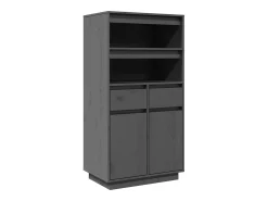 Aparador alto Gris 60x40x116,5 cm Madera maciza de pino
