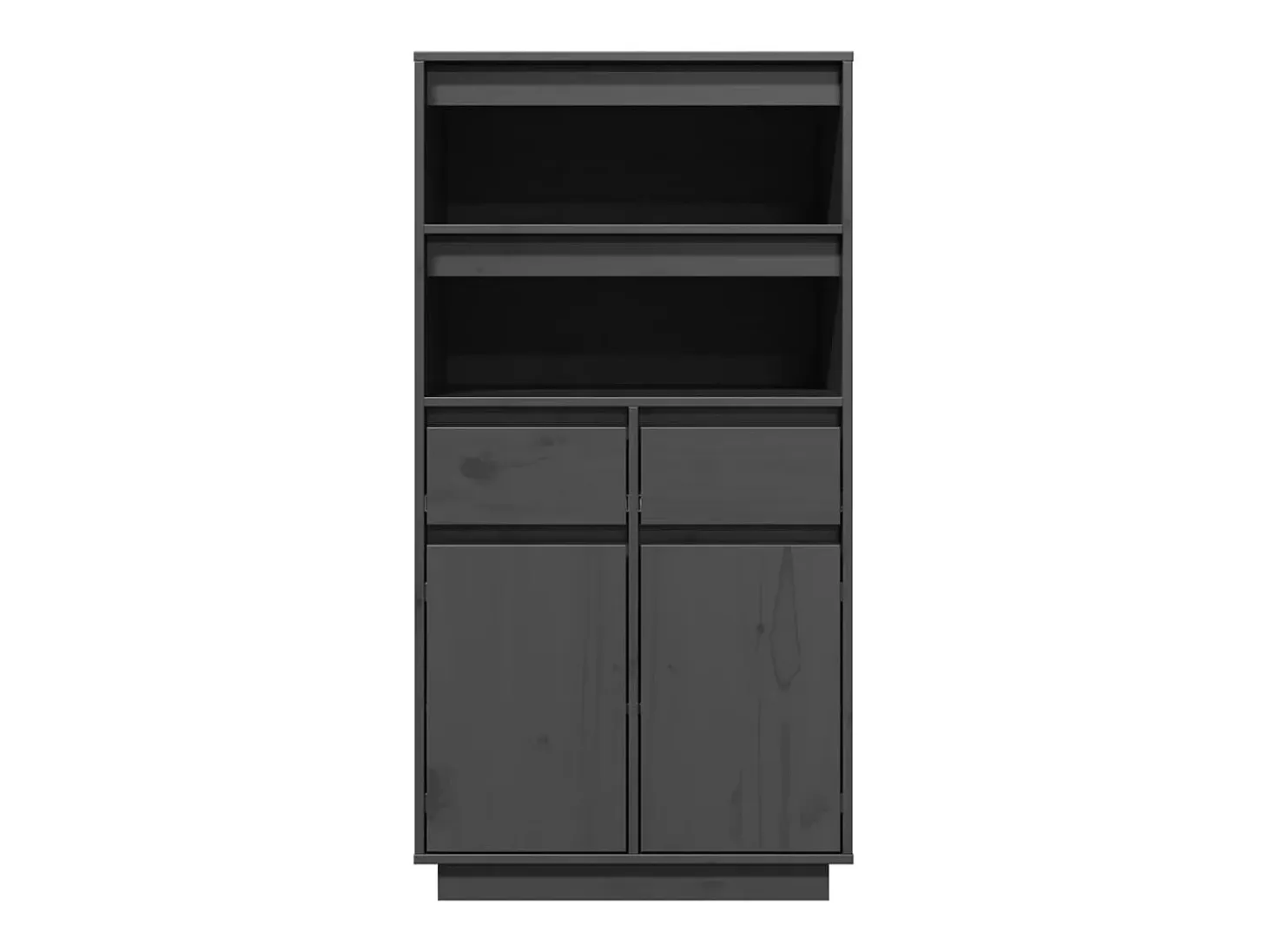 Aparador alto Gris 60x40x116,5 cm Madera maciza de pino