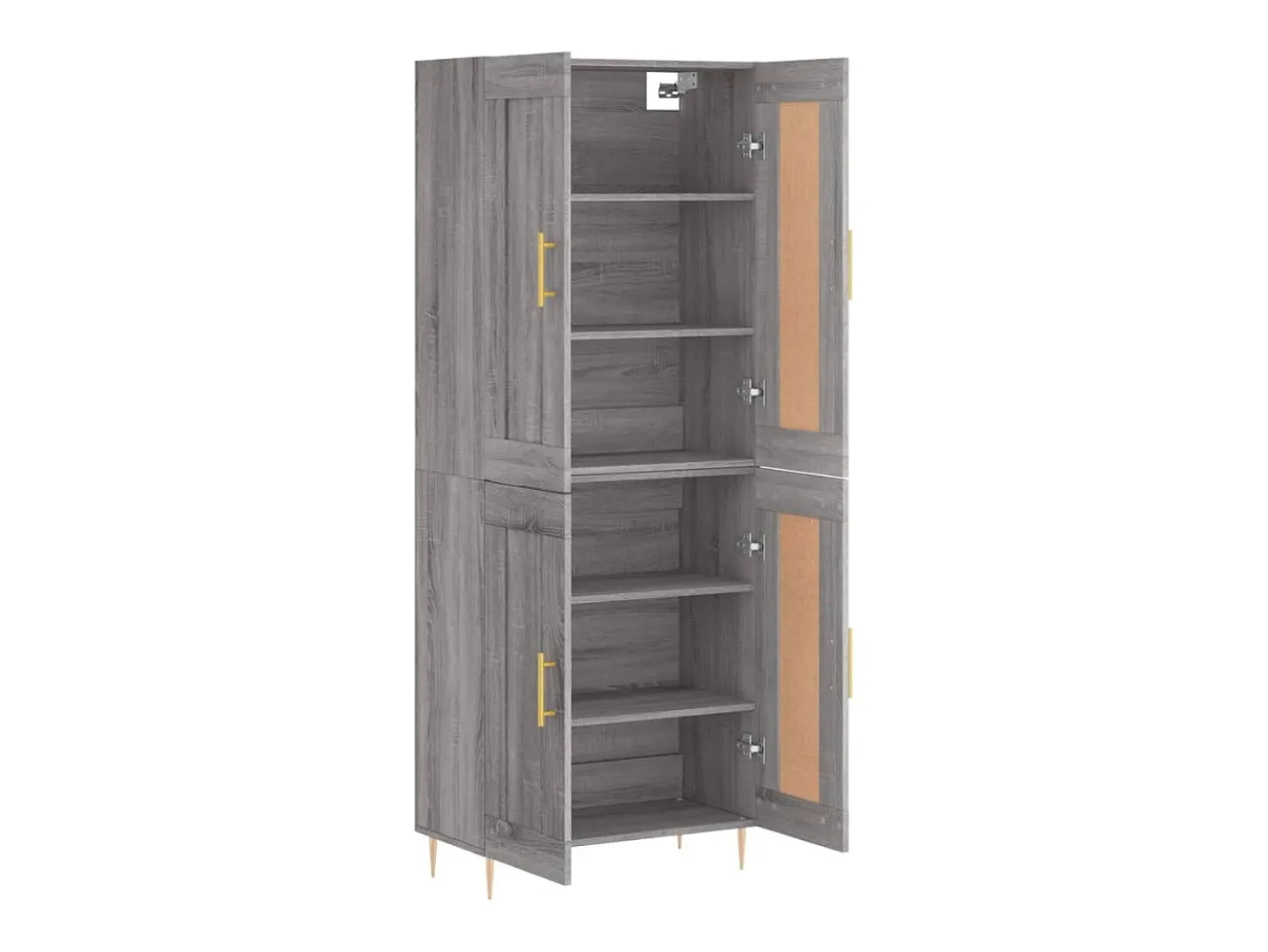 Aparador alto madera contrachapada gris sonoma 69,5x34x180 cm