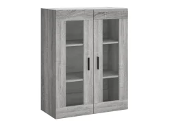 Aparador alto madera contrachapada gris sonoma 69,5x34x180 cm ES91711