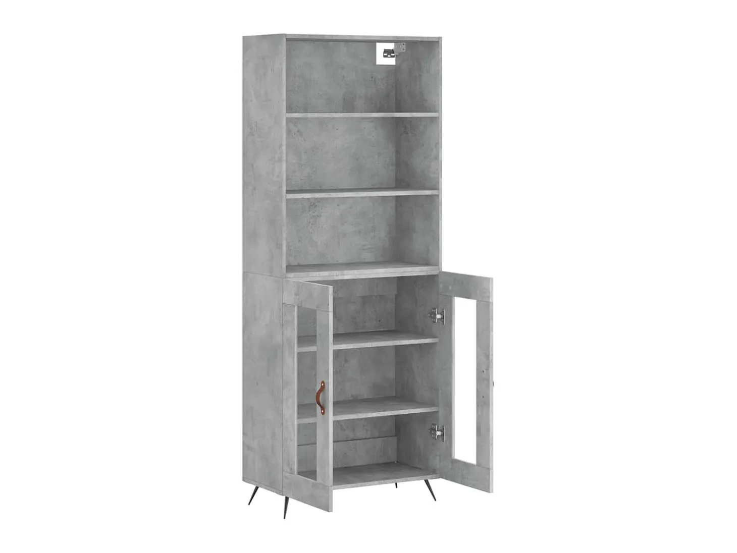 Aparador alto madera contrachapada gris hormigón 69,5x34x180 cm ES84450