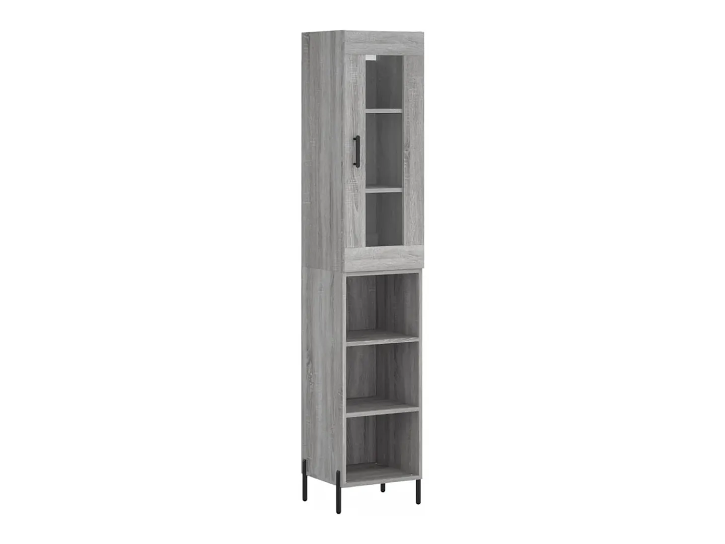 Aparador alto madera contrachapada gris Sonoma 34,5x34x180 cm