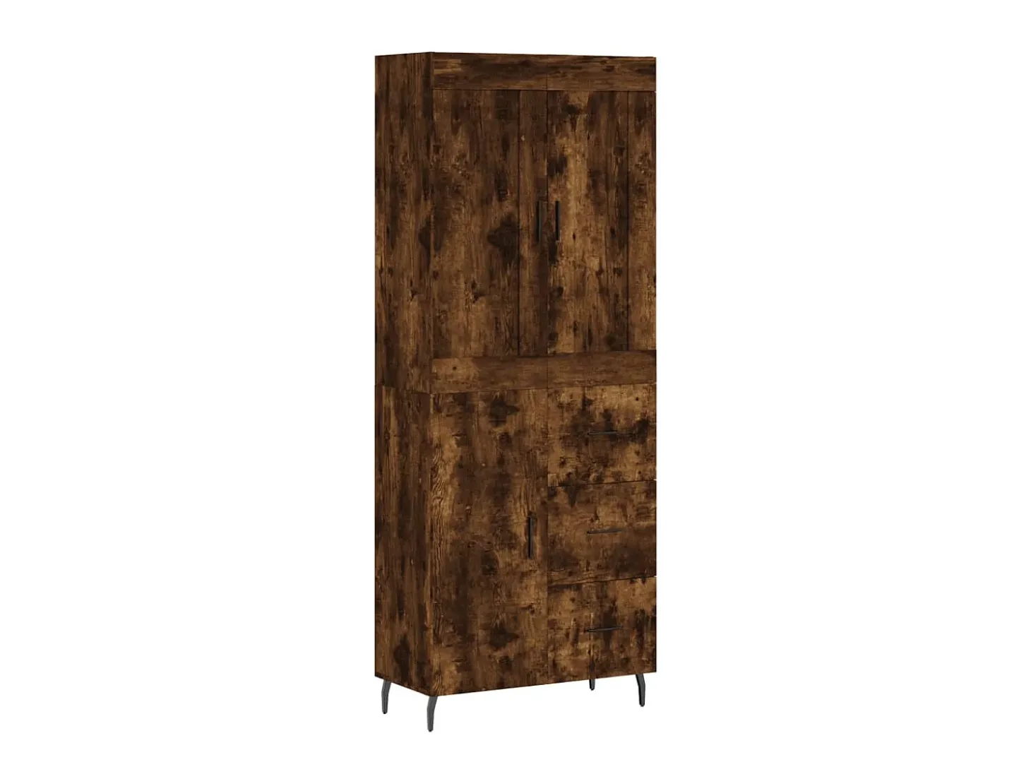 Aparador alto madera contrachapada roble ahumado 69,5x34x180 cm ES13274