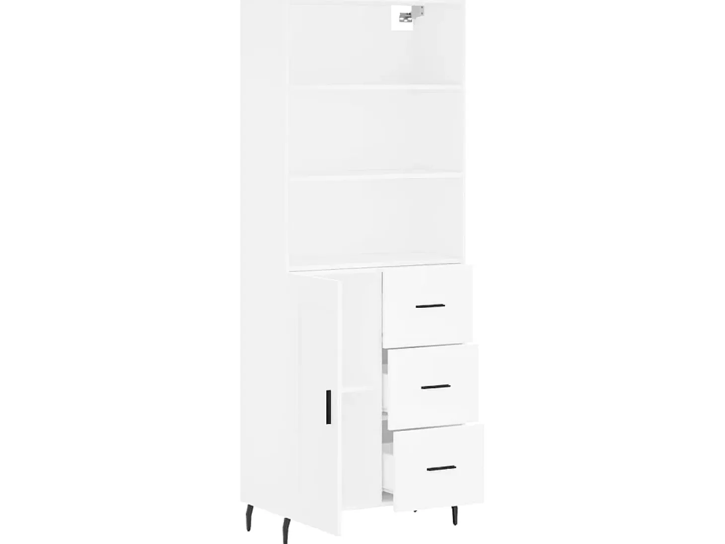 Aparador alto madera contrachapada blanco 69,5x34x180 cm ES80996