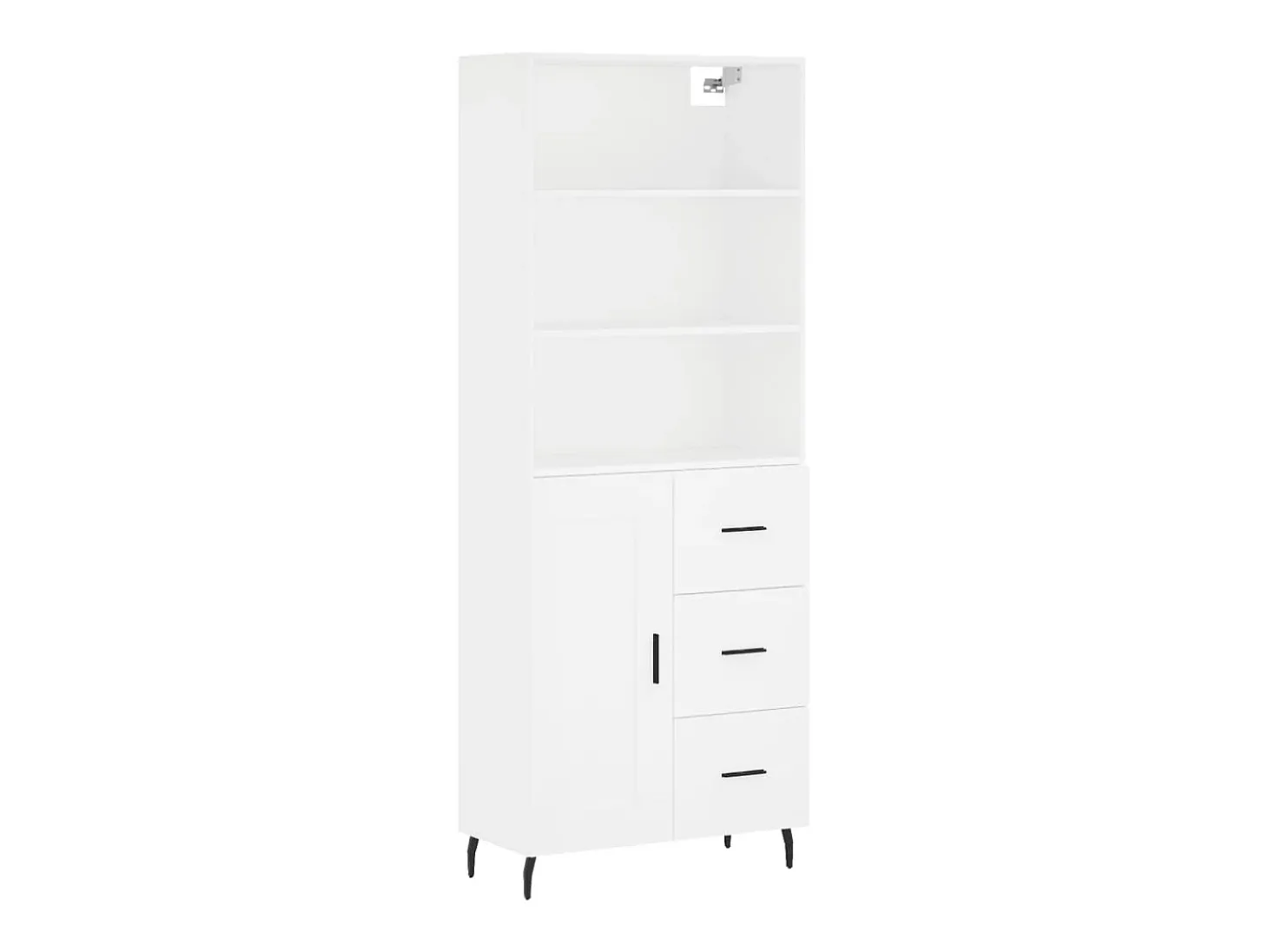 Aparador alto madera contrachapada blanco 69,5x34x180 cm ES80996
