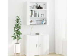 Aparador alto madera contrachapada blanco ES94727