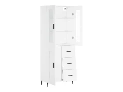 Aparador alto madera contrachapada blanco 69,5x34x180 cm