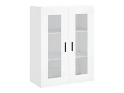 Aparador alto madera contrachapada blanco 69,5x34x180 cm