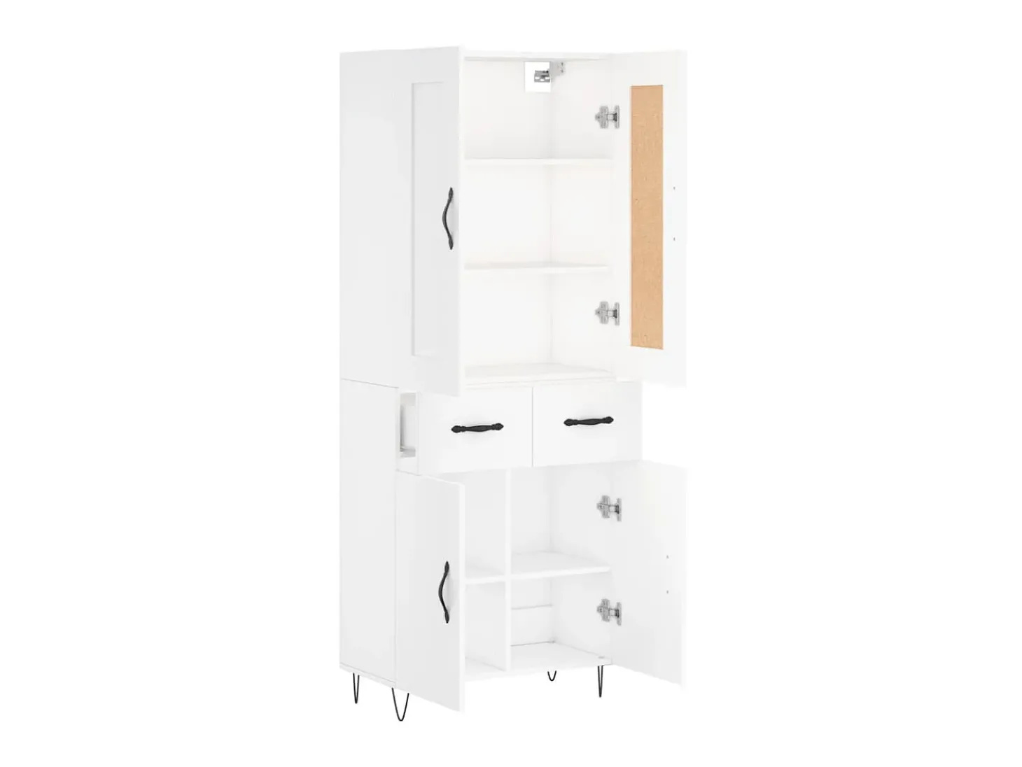 Aparador alto madera contrachapada blanco 69,5x34x180 cm ES64185