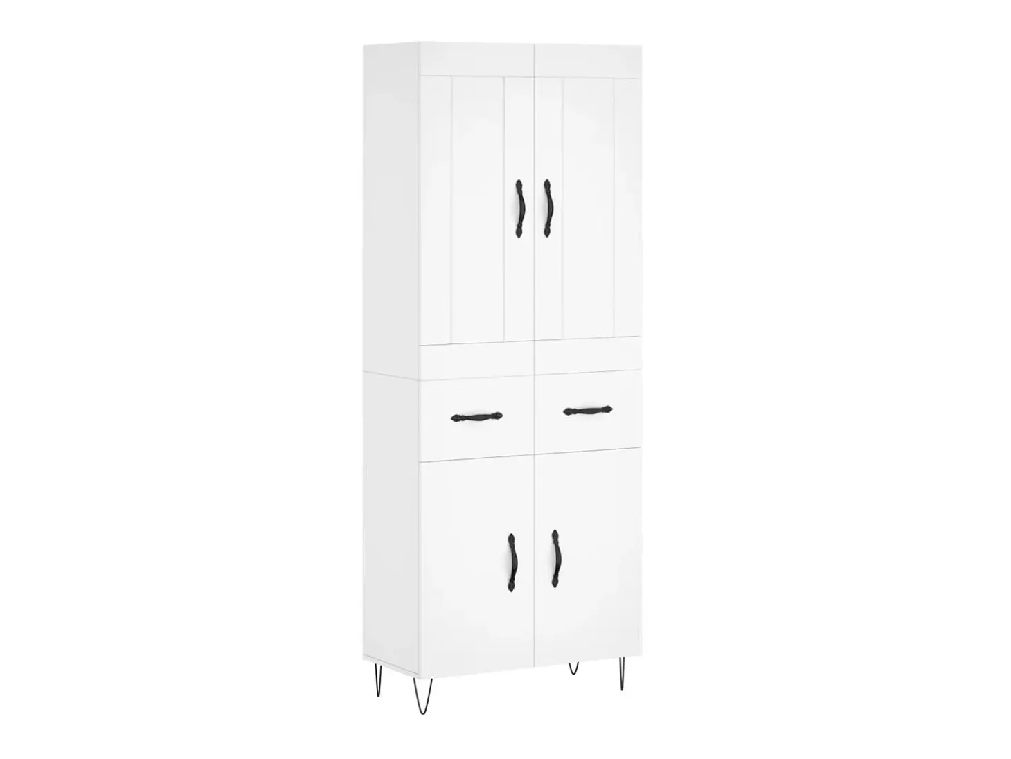 Aparador alto madera contrachapada blanco 69,5x34x180 cm ES64185