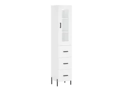Aparador alto madera contrachapada blanco 34,5x34x180 cm ES54606