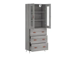 Aparador alto madera contrachapada gris sonoma 69,5x34x180 cm ES17326