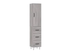 Aparador alto madera contrachapada gris Sonoma 34,5x34x180 cm ES53268