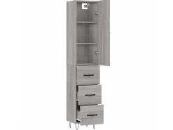 Aparador alto madera contrachapada gris Sonoma 34,5x34x180 cm ES53268