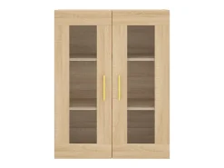 Aparador alto madera contrachapada color roble 69,5x34x180 cm