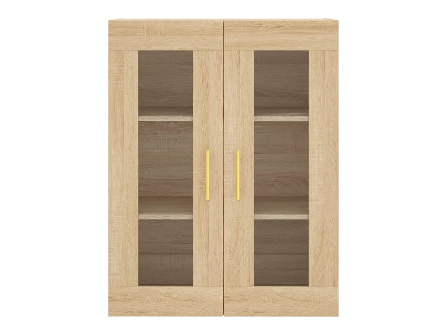 Aparador alto madera contrachapada color roble 69,5x34x180 cm