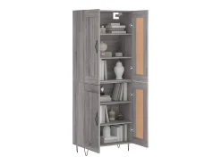 Aparador alto madera contrachapada gris sonoma 69,5x34x180 cm